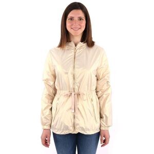 Yes Zee Metallic ZipUp Jacket YE14616 Women Beige Jackets & Coats